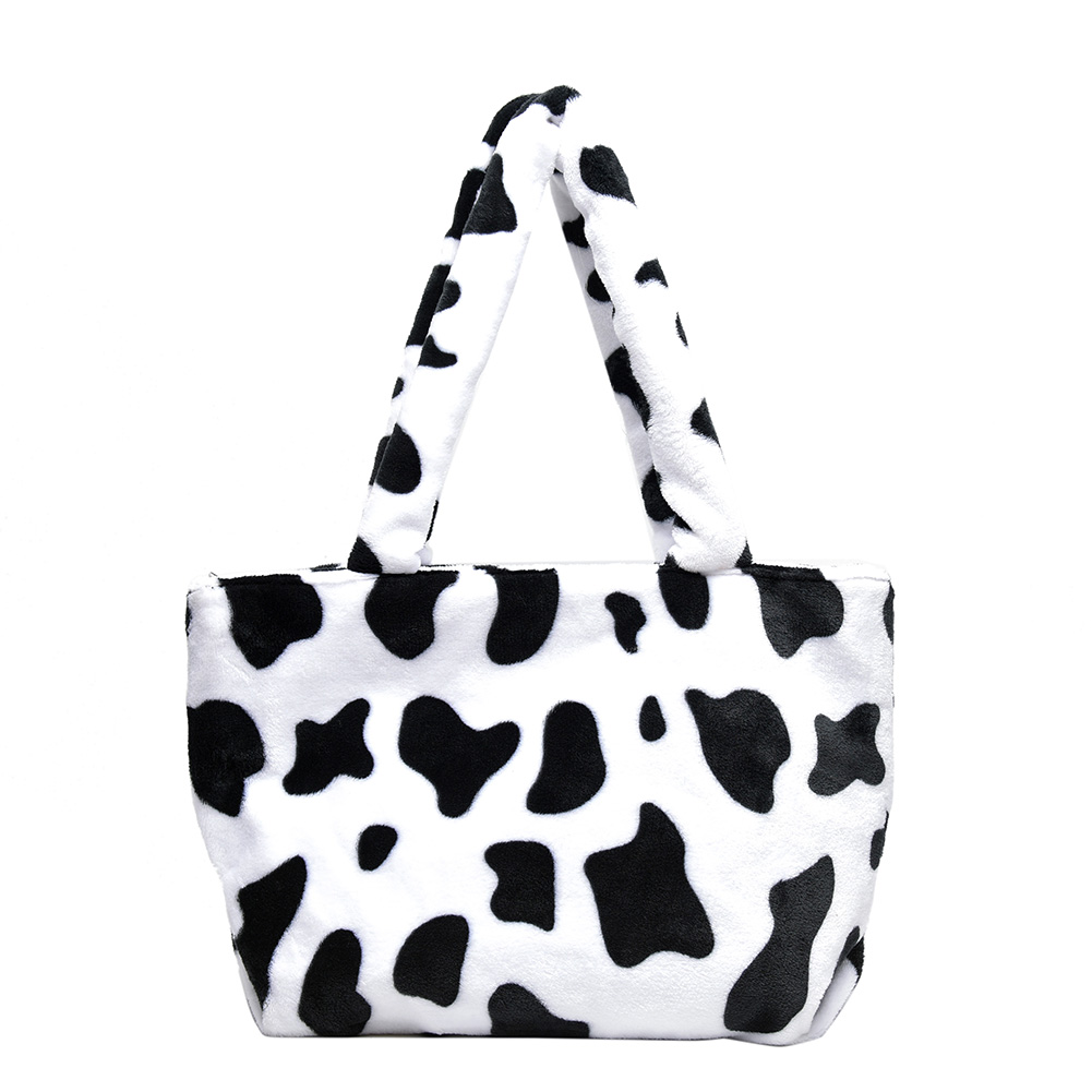 

Cow Print Shoulder Bag Plush Totes Large Capacity Handbags, Style one, 501 Original