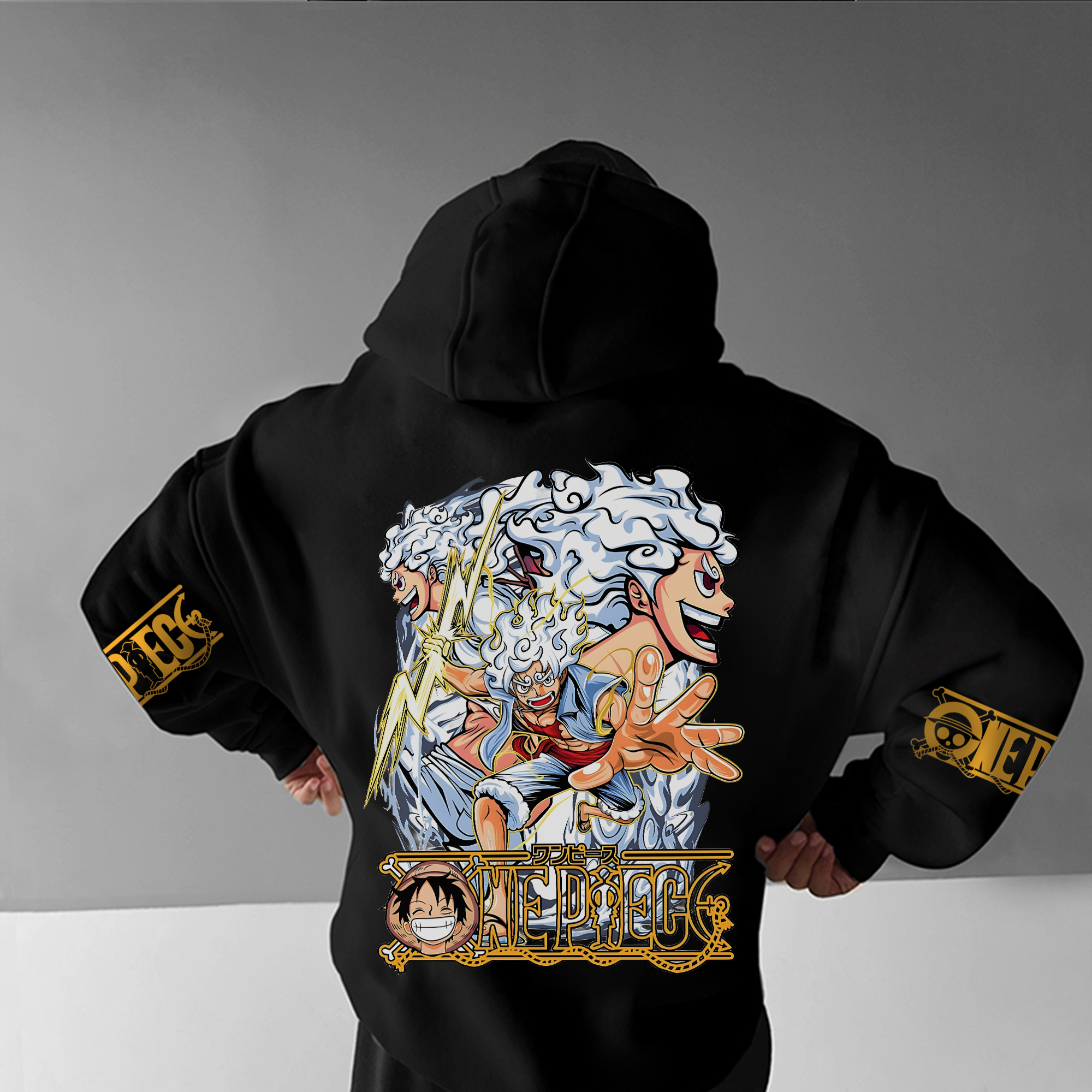  Anime-Inspired Hoodie with Dynamic Samurai Design for Casual Wear