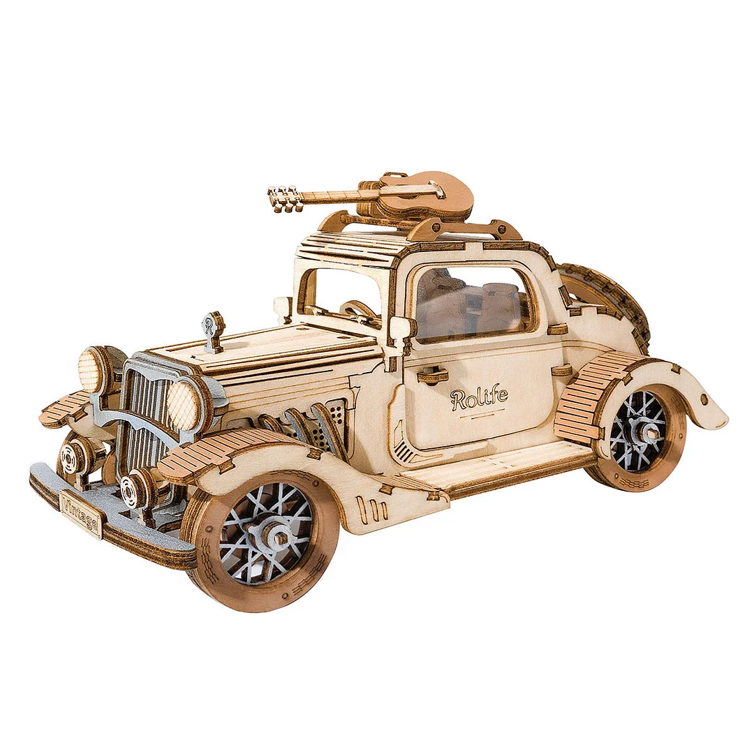 Rolife Vintage Auto 3D Houten Puzzel TG504 - Robotime Nederland 