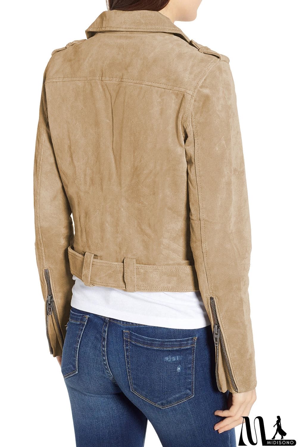 MidiSono - Suede Moto Jacket