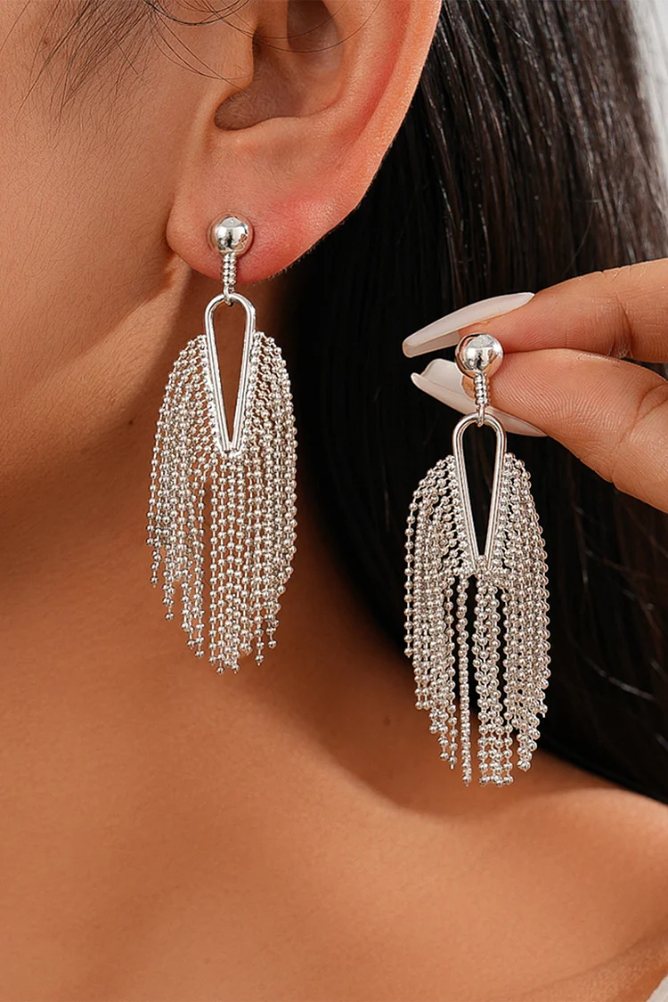 Fashion Gold Beaded Tassel Dangle Earrings 2024 - Xpluswear