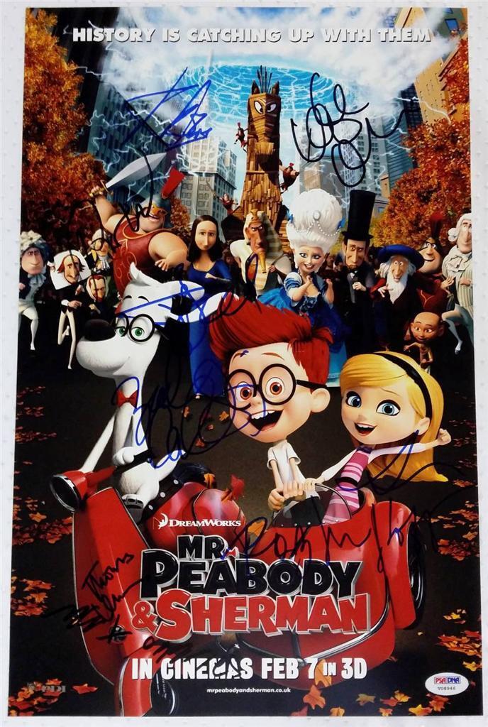 MR PEABODY & SHERMAN CAST SIGNED 11x17 Photo Poster painting PATRICK WARBURTON ARIEL WINTER PSA