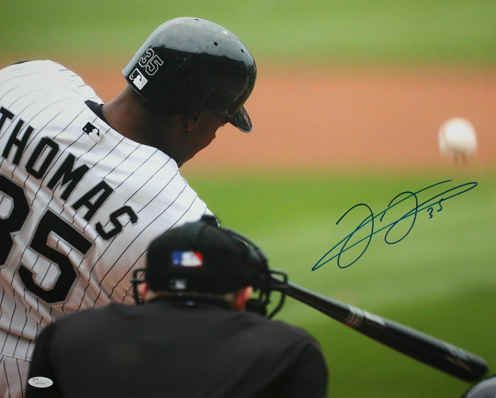 Frank Thomas Autographed 16x20 Swinging Up Close Photo Poster painting- JSA W Authenticated