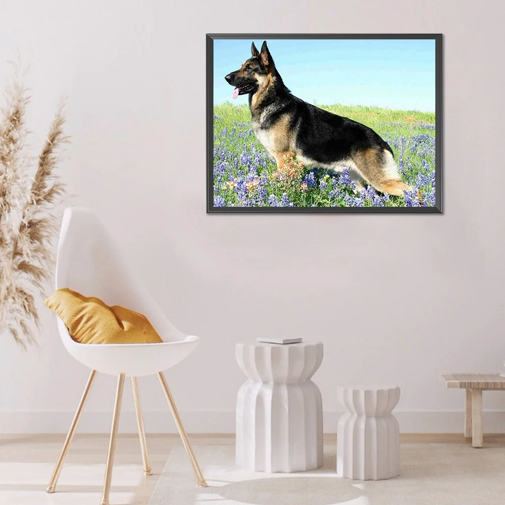 Diamond Painting - Full Round Drill - German Shepherd(40*30cm)