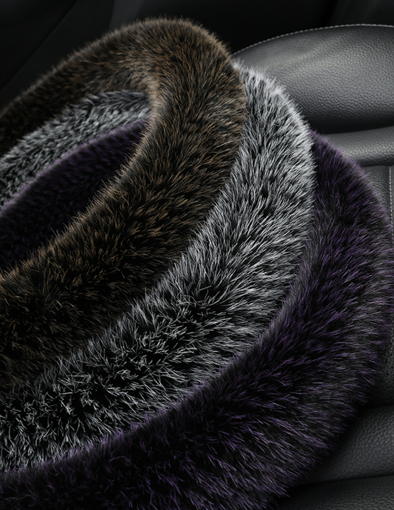 Car steering wheel cover winter plush warm anti-slip protective cover