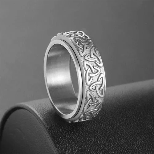 Viking Celtic Knot Stainless Steel Spinner Ring
