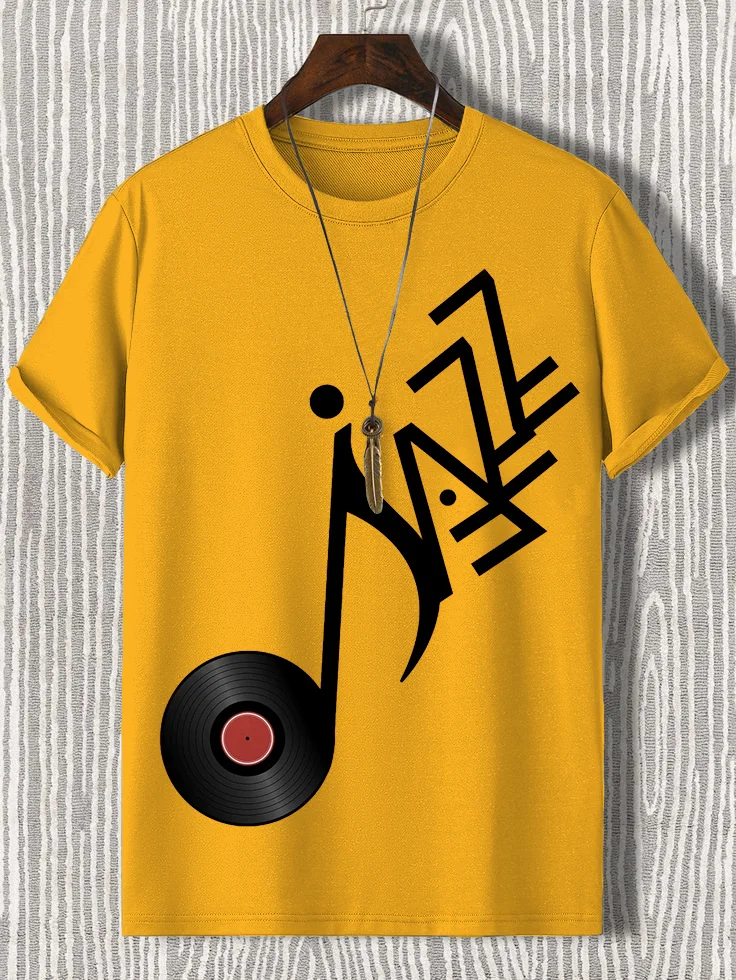 Men's Jazz Records Art Print Casual T-Shirt