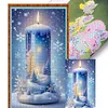 Candle Snow Scenery-14CT Stamped Cross Stitch 40*70cm(Big Size) tapestrymarket