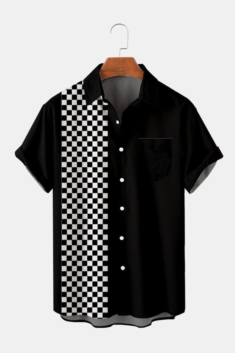 Tiboyz Black Checkerboard Short Sleeve Shirt