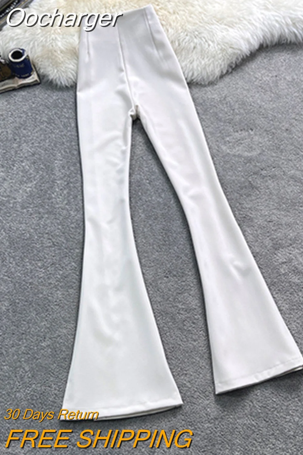 Oocharger Flare Pants Women Solid Spring Summer Vintage Korean Fashion Pantalones De Mujer High Waist Basic Slim Trousers