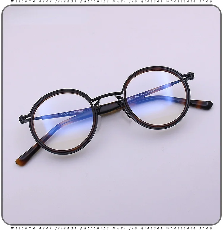 SC117 Pure Titanium Sunglasses Frames with Top Quality Japanese Round Glasses Myopia  Eyeglasses for Men and Women
