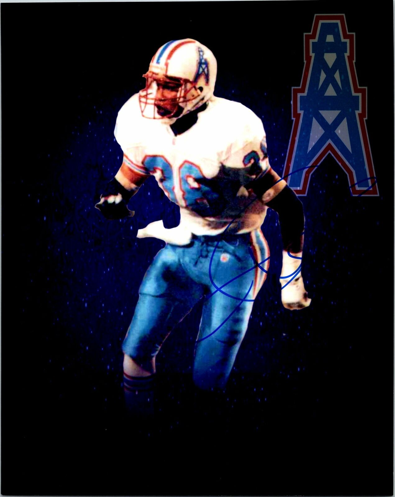 Mike Dumas Signed 8x10 Photo Poster painting Houston Oilers Autographed NFL AWM COA