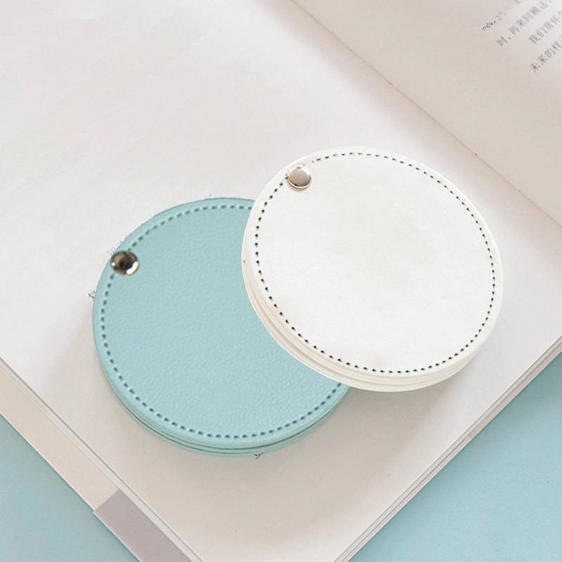Style Leather Rotary Makeup Mirror Student Portable Beauty Mirror Makeup Mirror Round Leather Gift Makeup Mirror