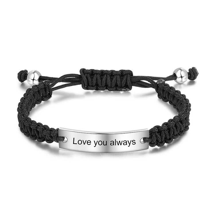 Pulsera Hombre en cuerda 1 Nombre Personalizada