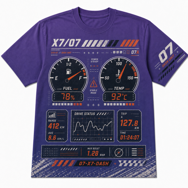 Motorsport Purple Telemetry Cotton T-Shirt