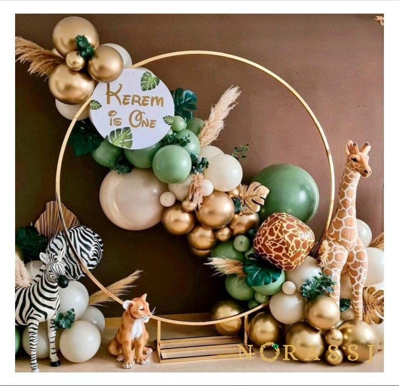 Green and Golden Latex Balloons Garland Arch Kit Gold Chrome Party Supples Decor