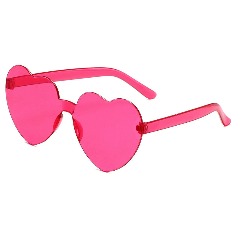 Transparent Jelly Color Love Sunglasses Men’s And Women’s Peach Heart Sunglasses Heart-shaped Conjoined Love Sunglasses