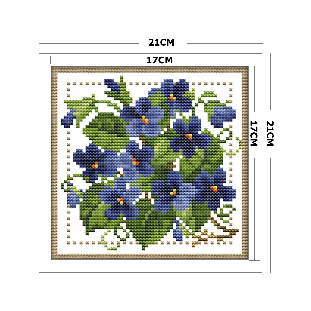 11ct Stamped Cross Stitch - February Flower(21*21cm)