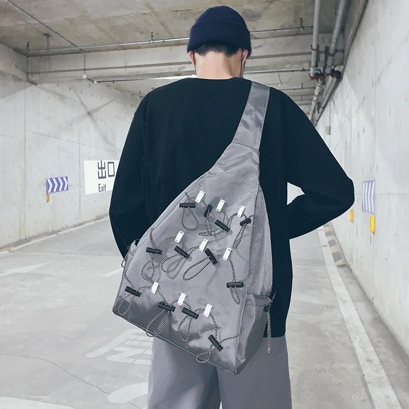 Personalized large-capacity rope with reflective crossbody bag