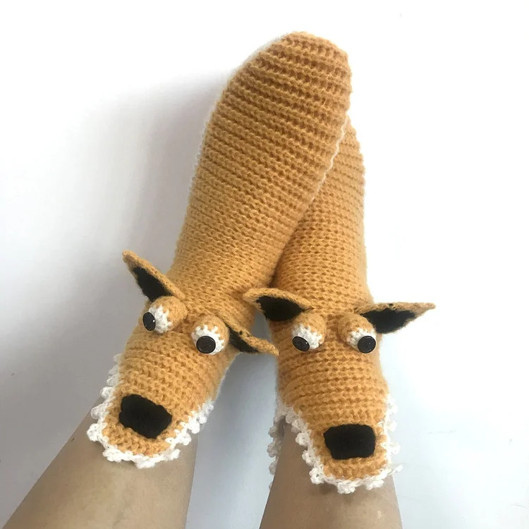 Christmas New Squirrel Socks Knit Crocodile Socks