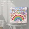 (25x25cm)DIY Good Morning Framed Handmade Pearl Painting Art Craft Kit Living Home Decor