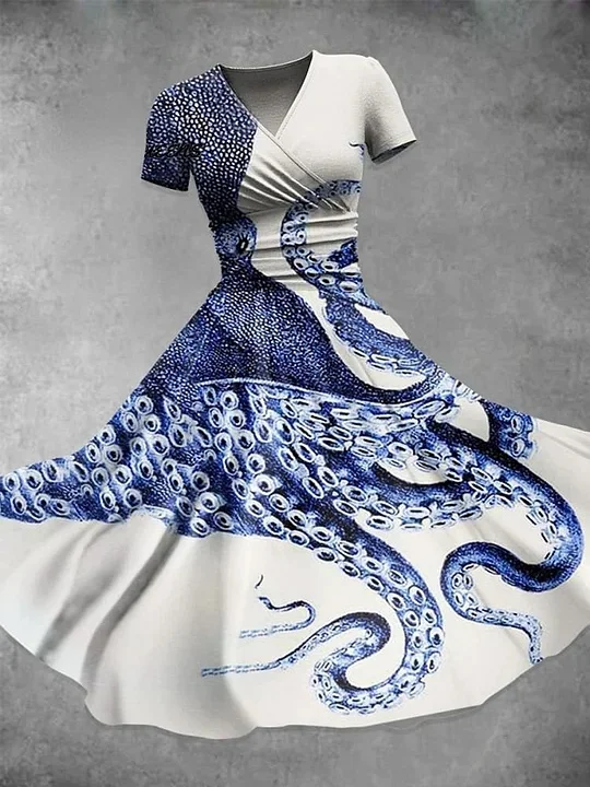 Women's Octopus Art Print  Maxi Dress