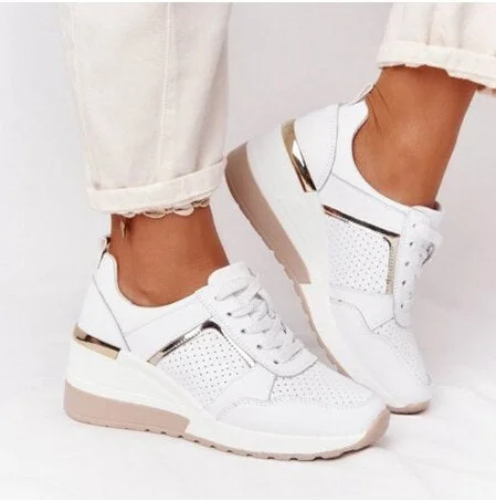 Brand Design 2021 New Women Casual Shoes Height Increasing Sport Wedge Shoes Air Cushion Comfortable Sneakers Zapatos De Mujer