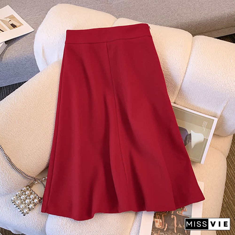 Vintage Embroidery Buckle Bowknot Hoodie Colorblock Skirt