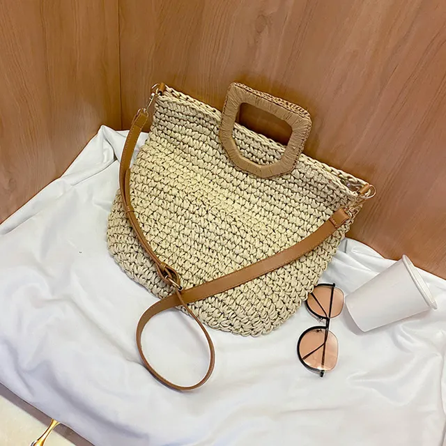 Bohemian Straw Bag For Women Large Capacity Beach Handbag Handmade Woven Shoulder Bag Rattan Knitted Totes Bolsas Mujer