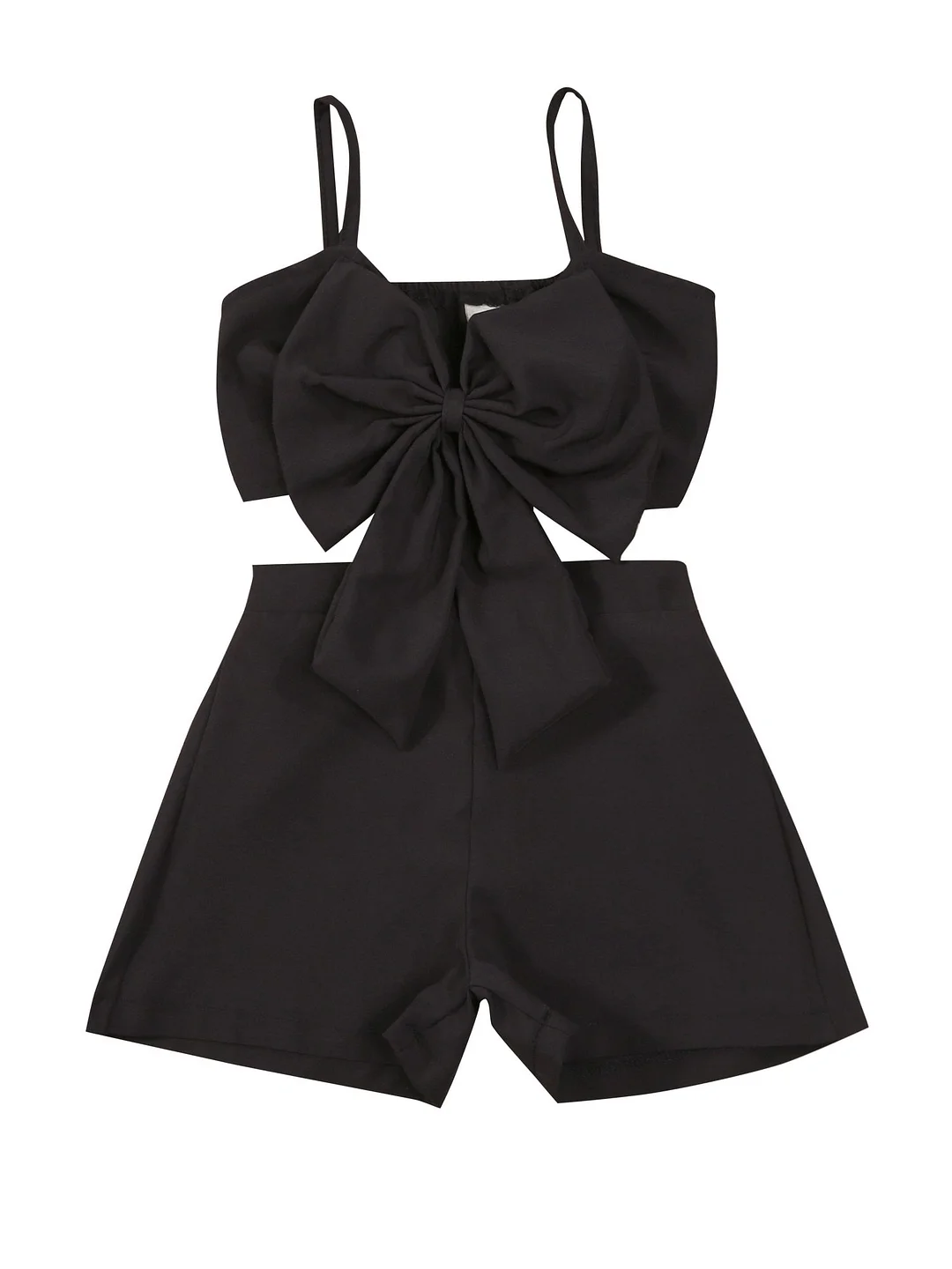 Toddler Girls 2PCS Summer Outfits, Sleeveless Bow Front Tank Tops + Elastic Waist Shorts Set 2-7Y