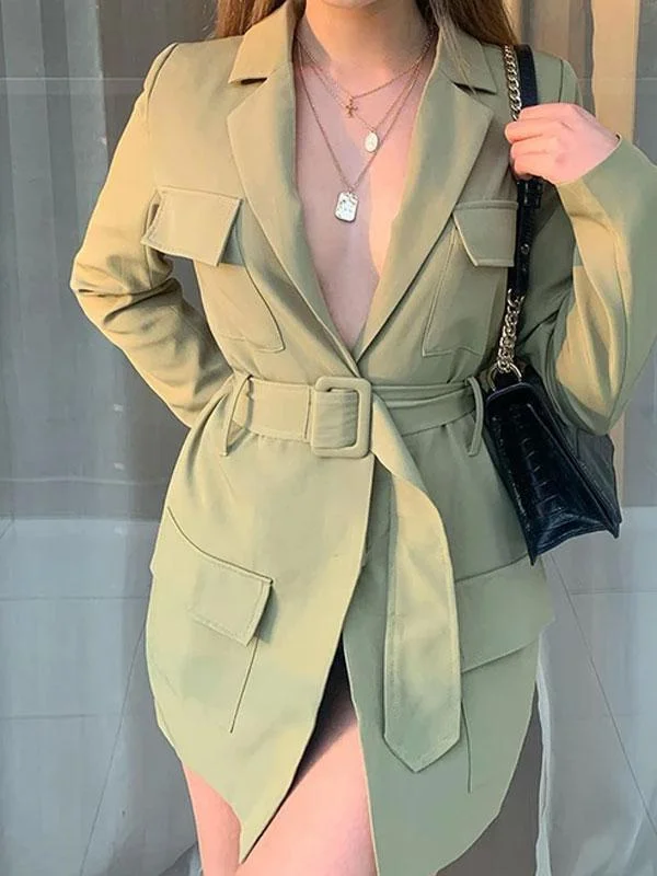 Self belt tailor dress
