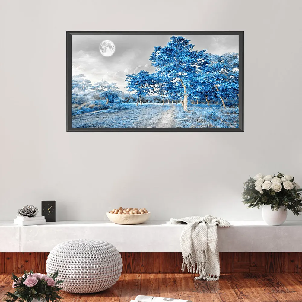 Full Round Diamond Painting 80*40cm - Blue Woods