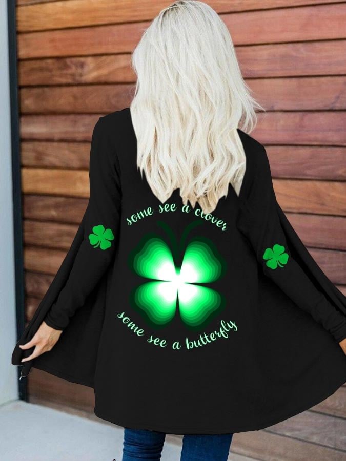 Women's St Patrick Print Long Sleeve Cardigan socialshop