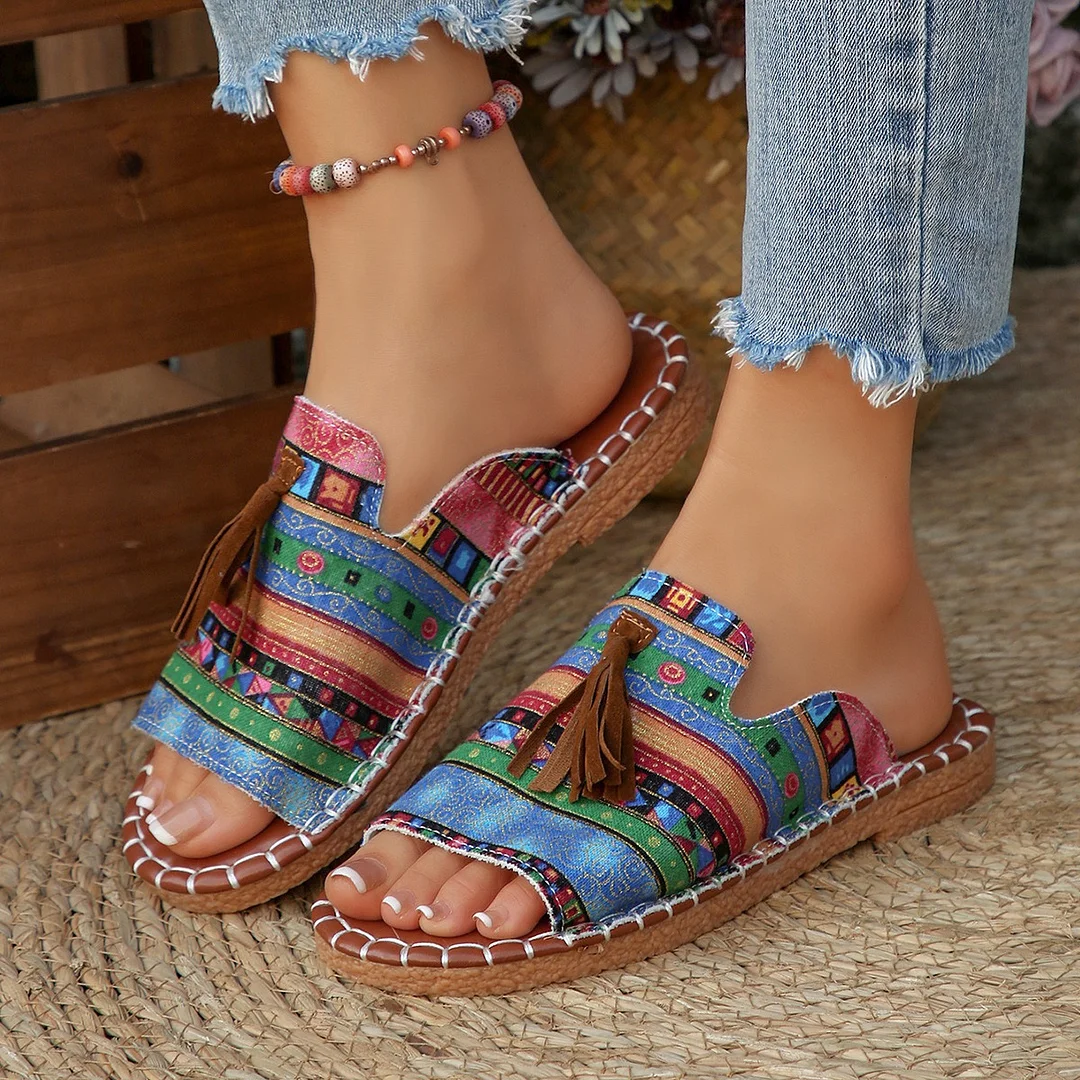 Breakj Breakj Flat-Bottomed Slippers Women's 2025 Summer New Wear Thai Thai Sand Beach Cool Slippers Women's Shoes