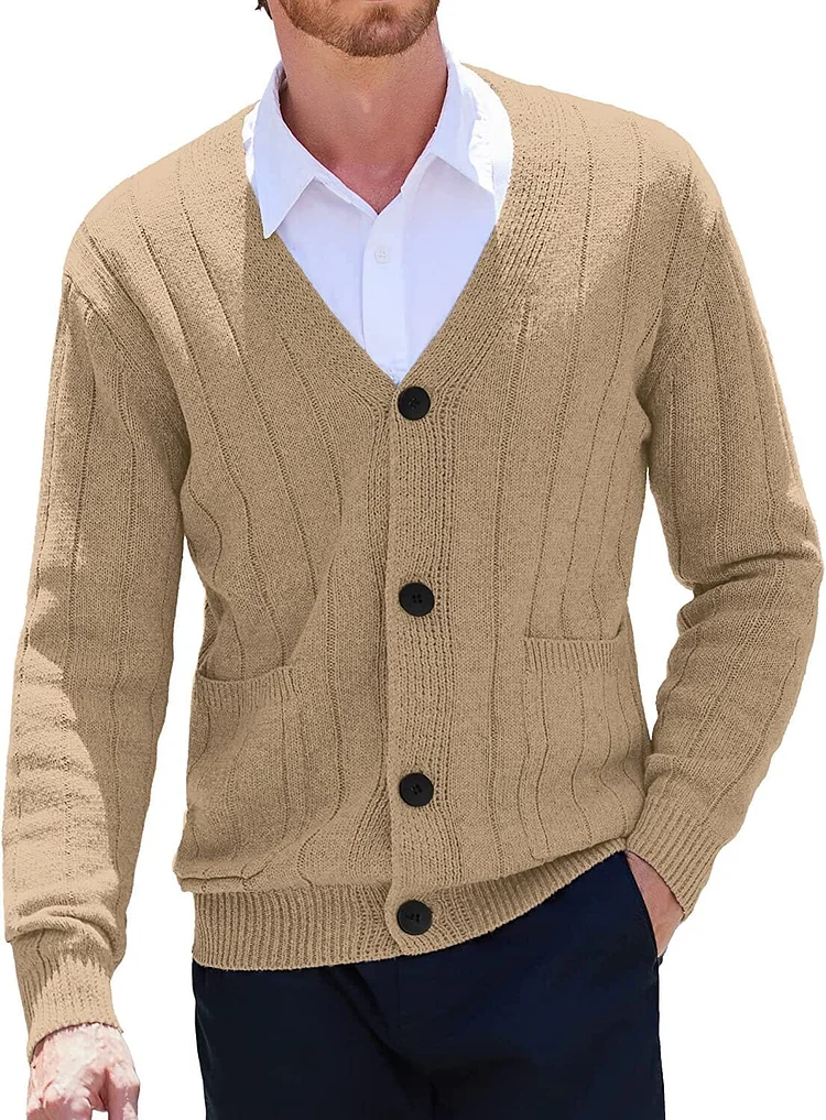 Cardigan Knit V Neck Button up Sweaters (US Only) QueenFunky