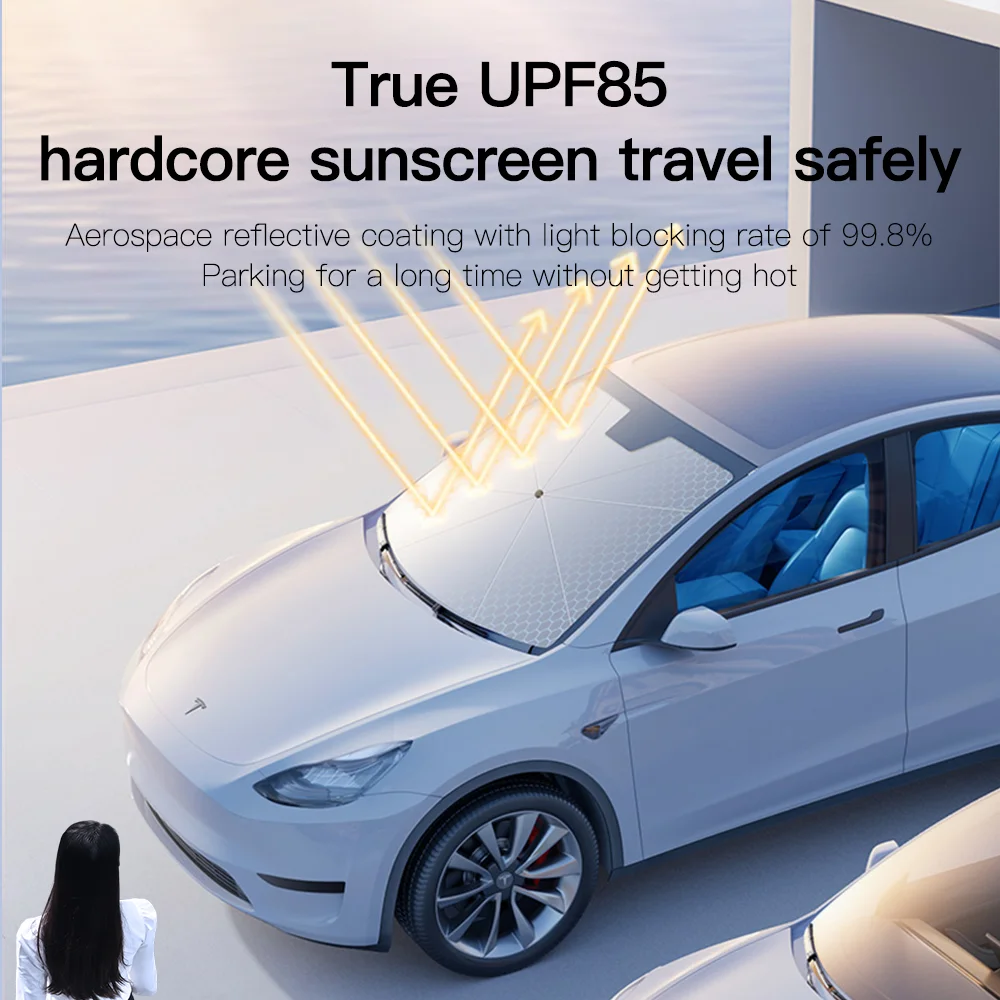 YONZEE Tesla Parasol Front Sunshade Awning For Tesla Model 3/Y