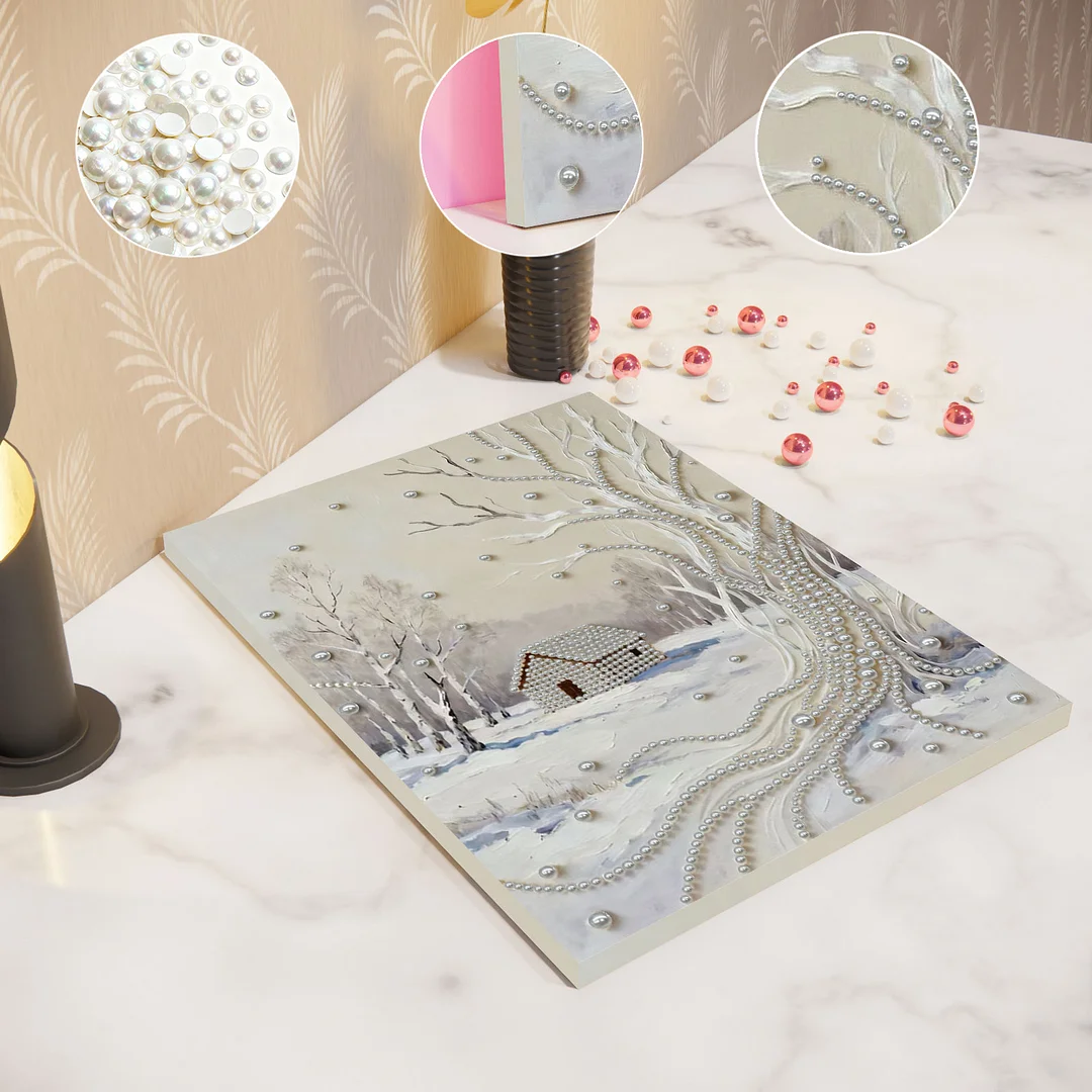 Snowfield DIY Pearl Diamond Art Kit for Adults Home Decor With Frame 30x40cm