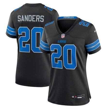 Women's Detroit Lions #20 Barry Sanders  Black 2nd Alternate Retired Player Game Jersey