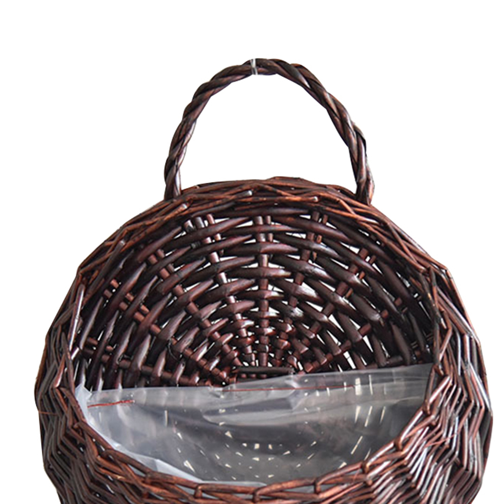 

Wall Mount Wicker Flower Pot Hanging Woven Rattan Vase Basket Garden Decor, 501 Original
