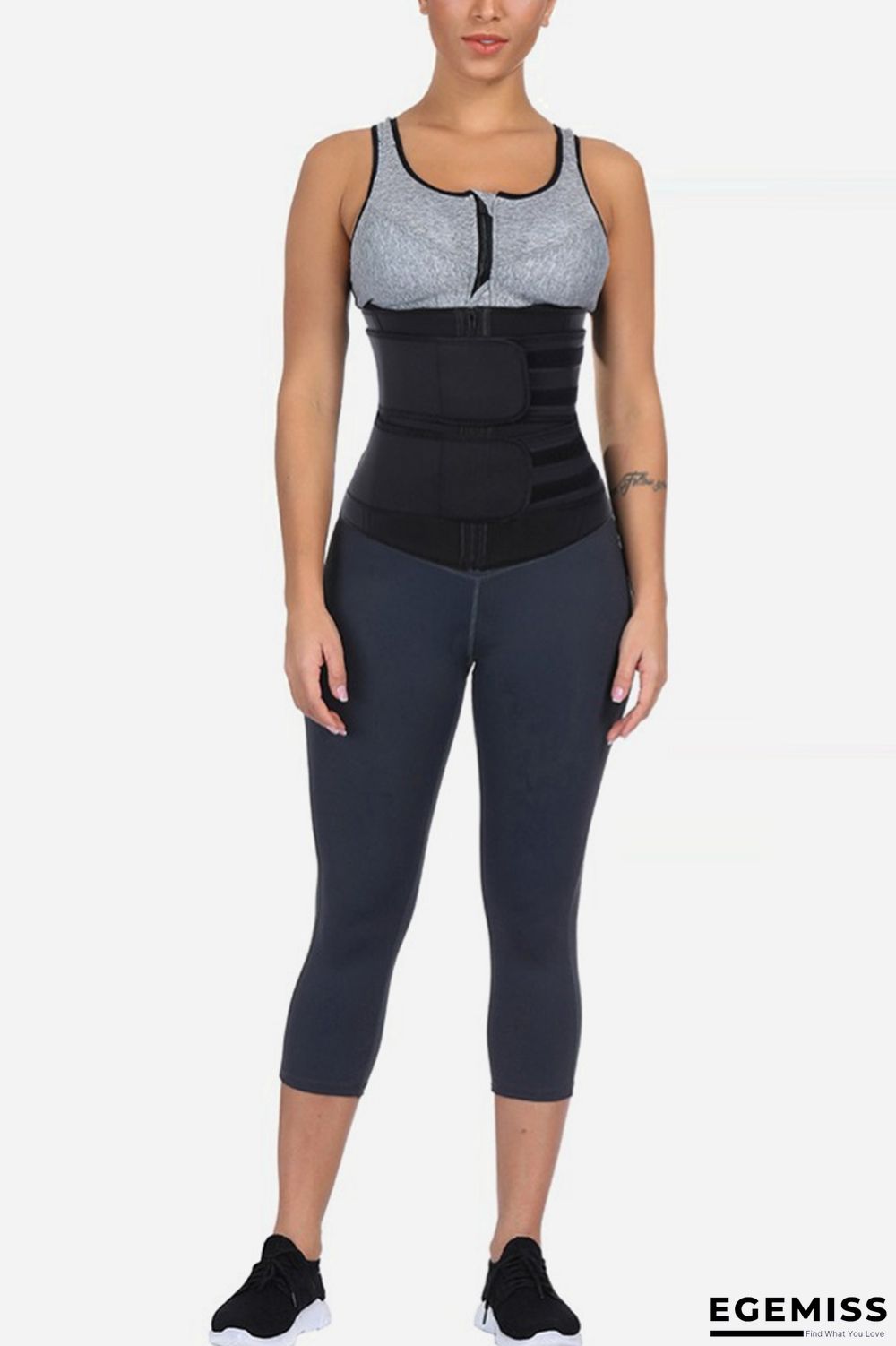 Black Fashion Casual Sportswear Zipper Design Bustiers | EGEMISS