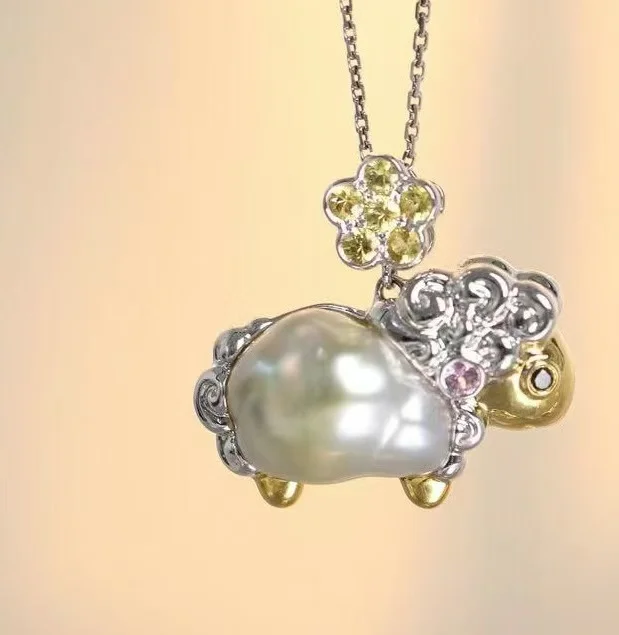  tina pearls natural keshi pearls cute goat 18 k gold goat pendant best price