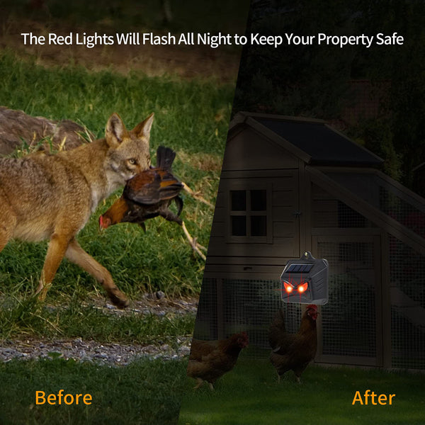 Solar Nocturnal Red LED Lights Animal Repeller
