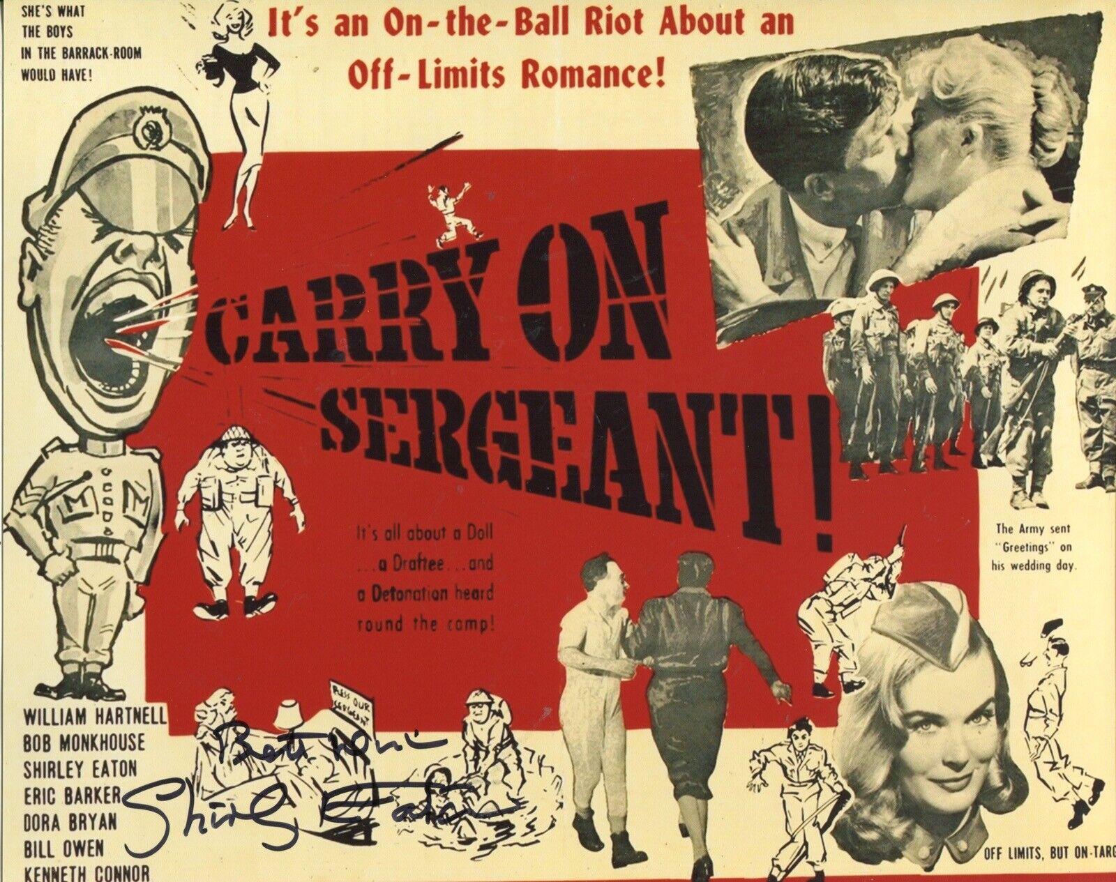 Carry on Sergeant comedy movie Photo Poster painting signed by Shirley Eaton - UACC DEALER