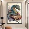 (Multi-Style) Retro Poster - Dragon Reading A Book-11CT Stamped Cross Stitch 40*60cm(Big Size)