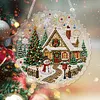 Winter Cabin DIY Diamond Painting Pendant Double Sided Gem Beads 25cm