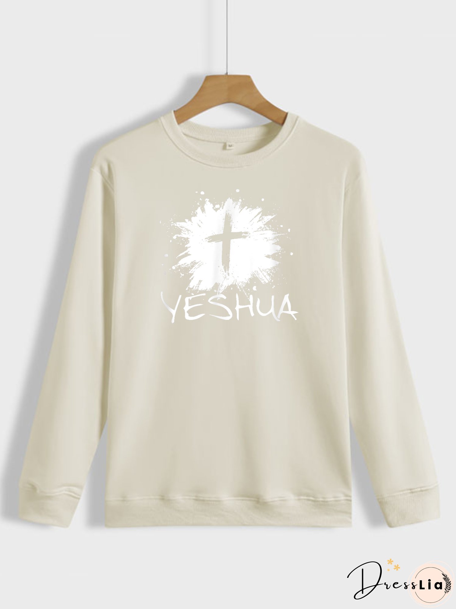 Men's Long Sleeve Sweatshirt Jesus Cross Print on Sweatshirt Top Gifts for Dad Father
