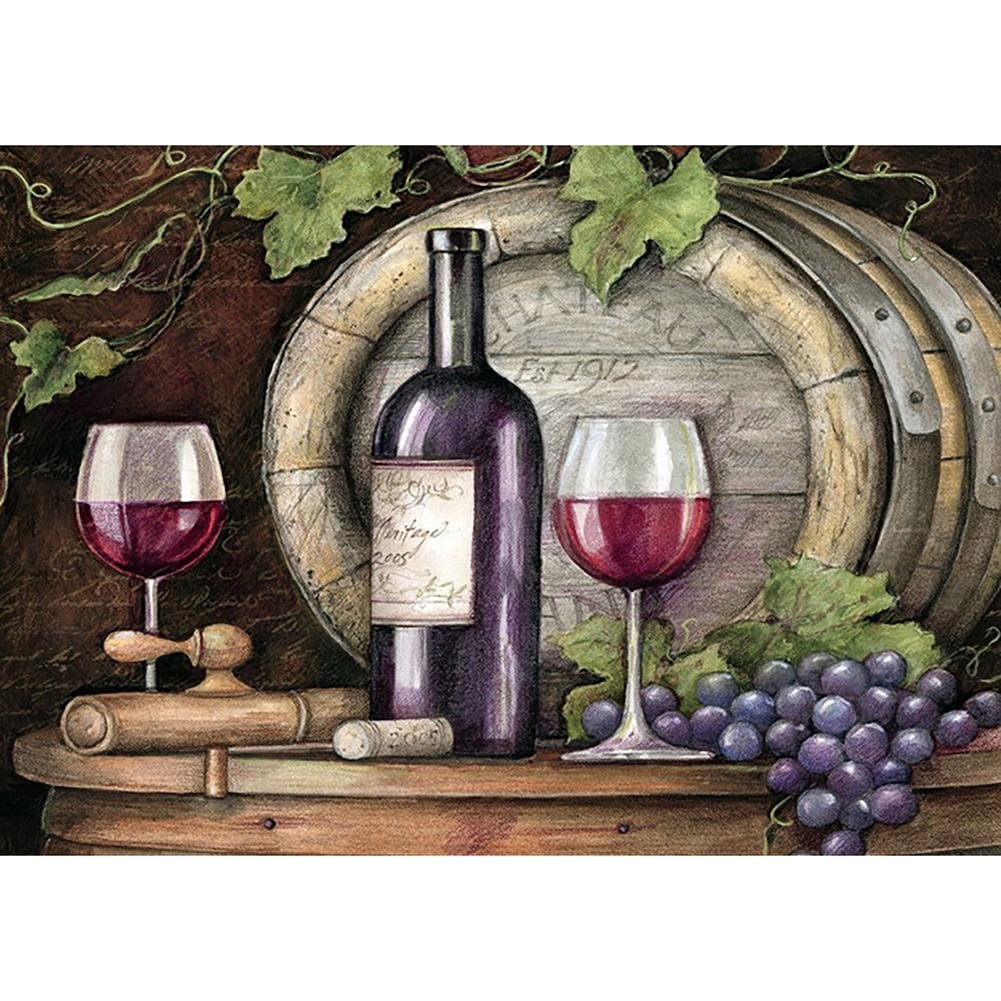 Full Round Diamond Painting - Wine Glass(30*40cm)
