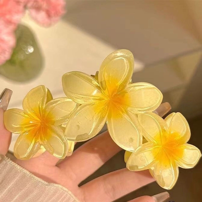 2 Pieces Women’s Sweet Flower Arylic Hair Claws