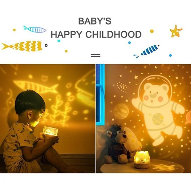 Night Light Starry Sky Projection Lamp 360 Degree Rotating Music Night Light Colorful Romantic Flashing Night Lamp Baby Kid Gift-Can Be Used Wirelessly After Charging