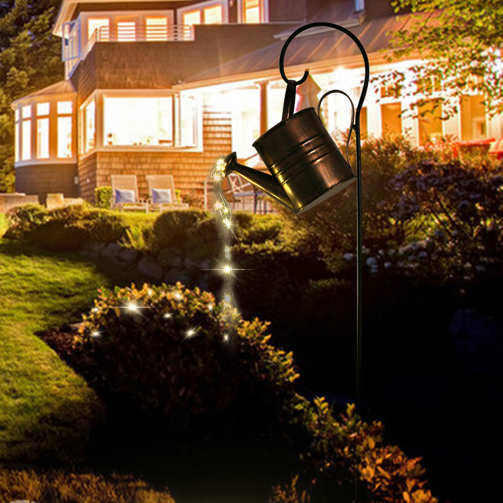 

Star Shower Solar Waterproof LED Watering Can Flash-Curtain String Night Light, 501 Original